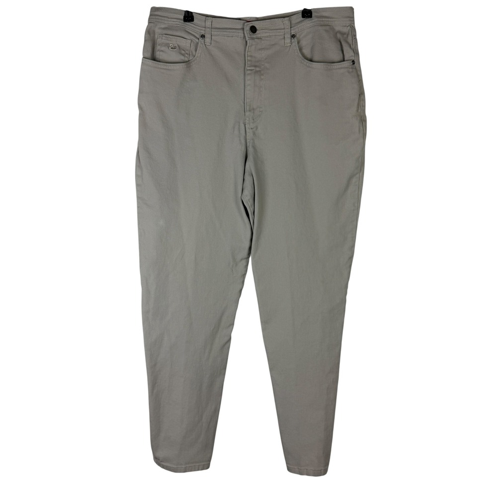 Gloria Vanderbilt Amanda High Rise Tapered Jeans Khaki Tan Women's 16